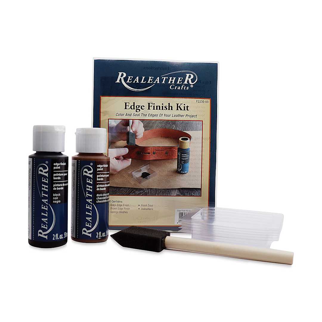 Open in modal - Realeather Acrylic Edge Finish Kit - Components of kit 
