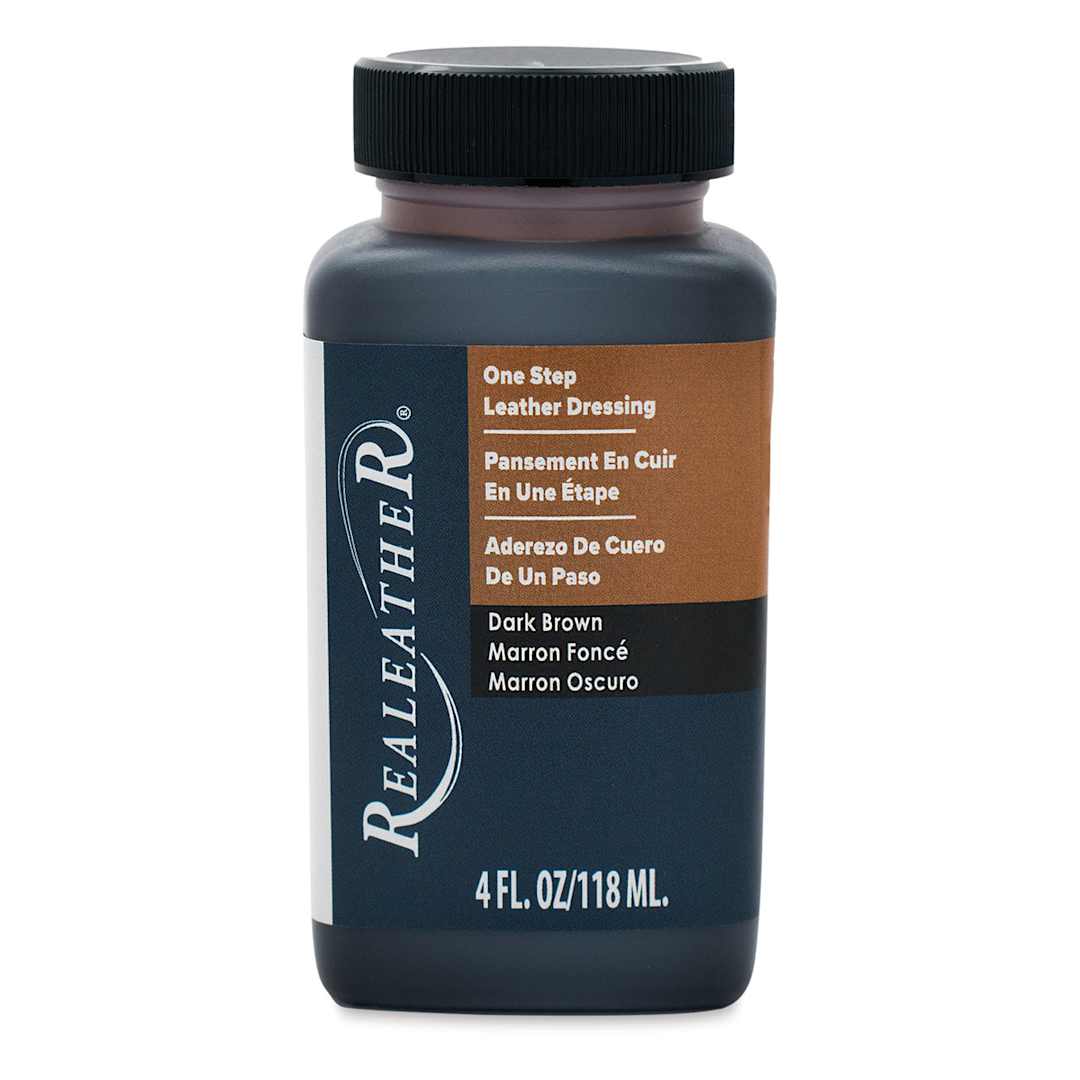 Open in modal - Realeather One Step Leather Dressing - Dark Brown, 4 oz