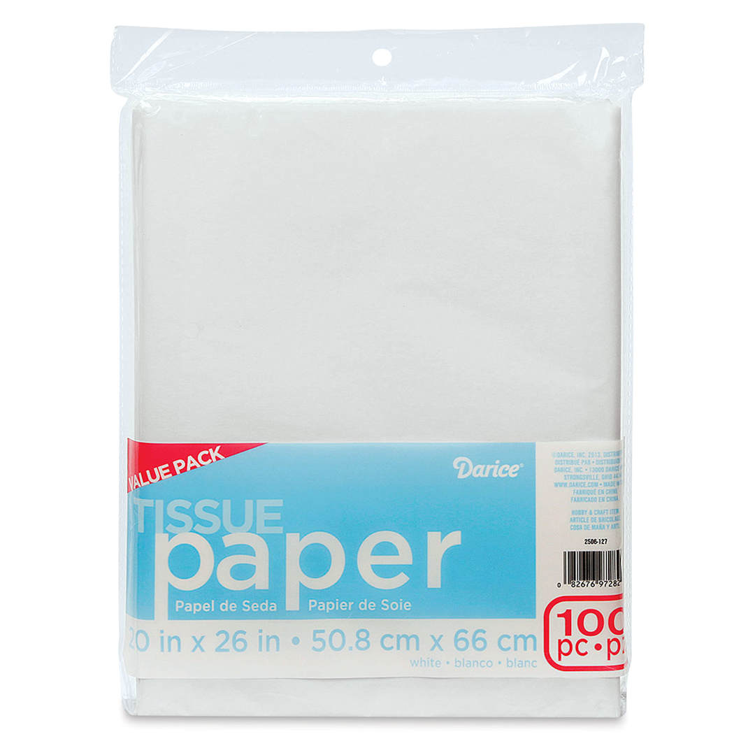 Open in modal - Darice Tissue Paper - White, 100 Sheets, 20" x 26"