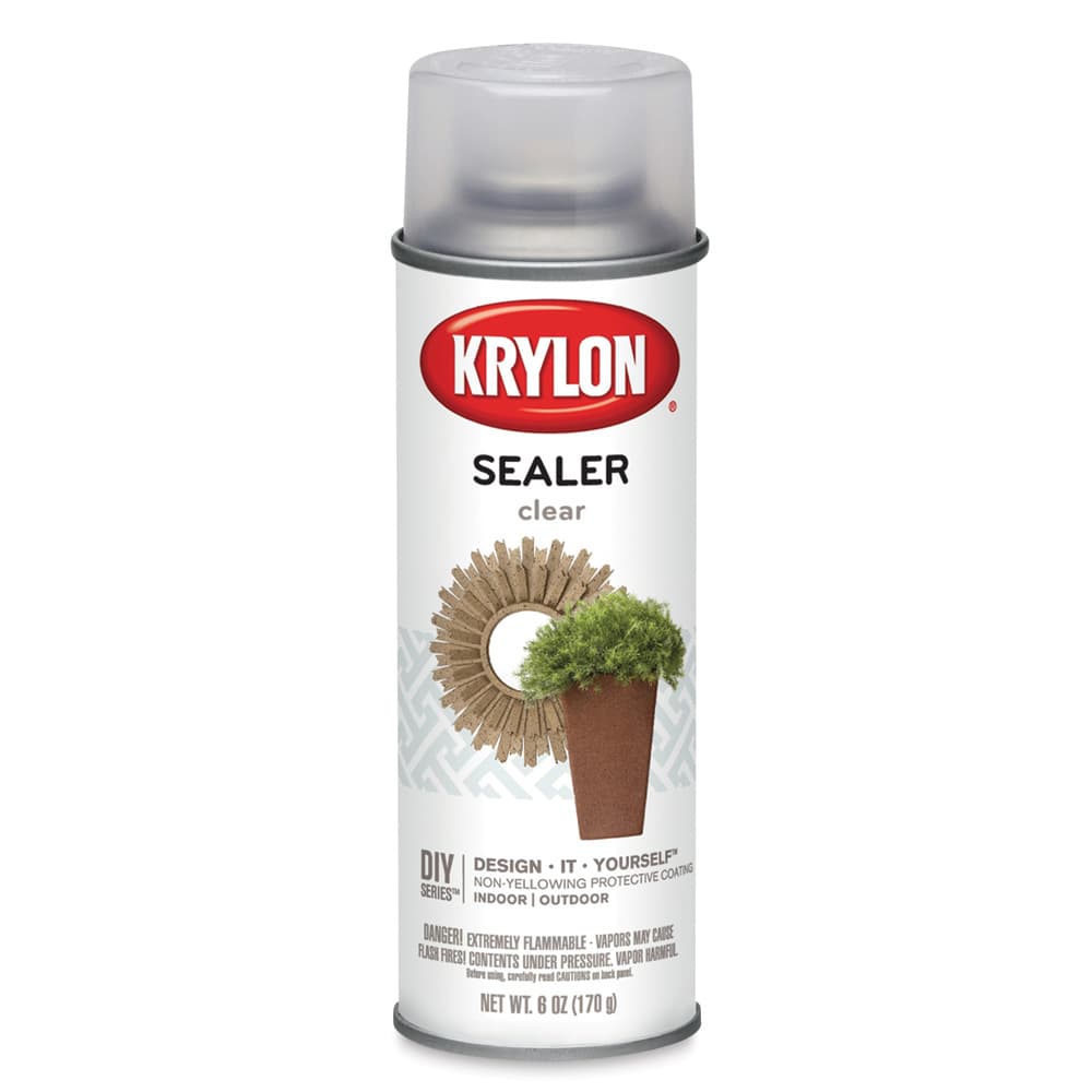 Open in modal - Krylon Make It Stone Spray Paint - Front of spray can of Clear Sealer