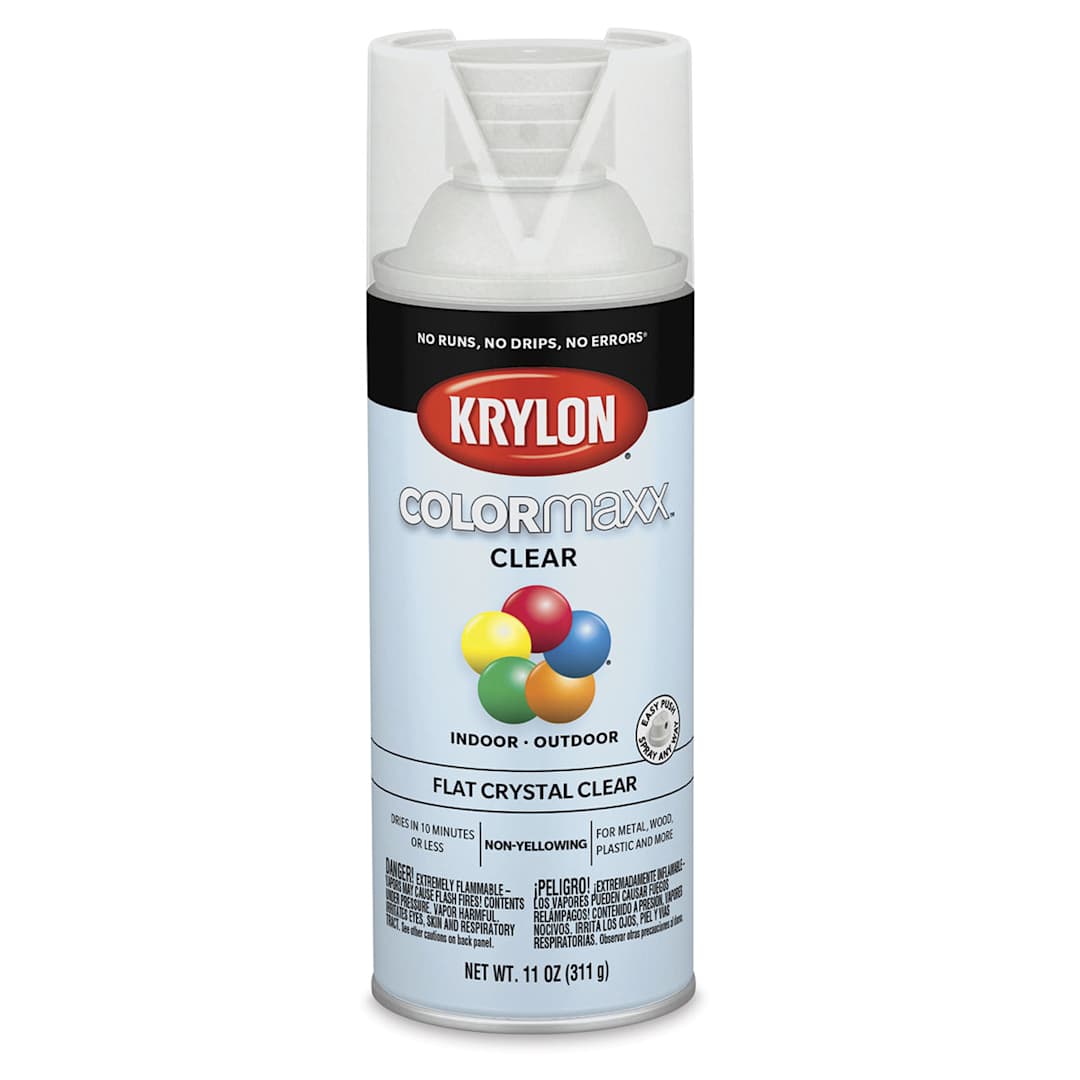 Open in modal - Krylon Colormaxx Spray Paint - Crystal Clear, Flat, 11 oz