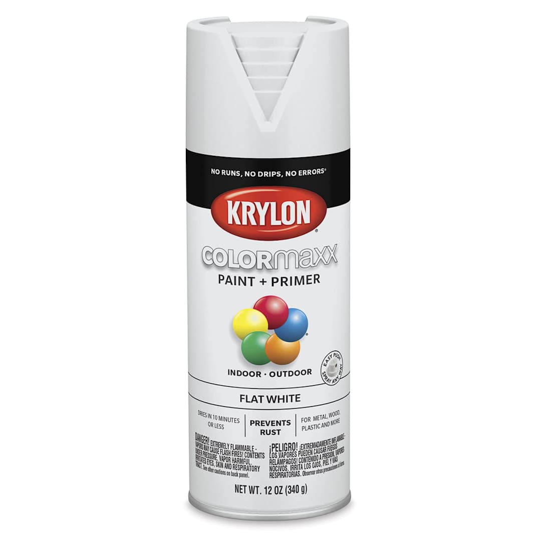 Open in modal - Krylon Colormaxx Spray Paint - White, Flat, 12 oz