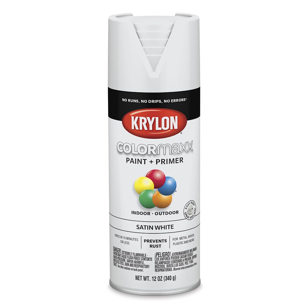 Open in modal - Krylon Colormaxx Spray Paint - White, Satin, 12 oz