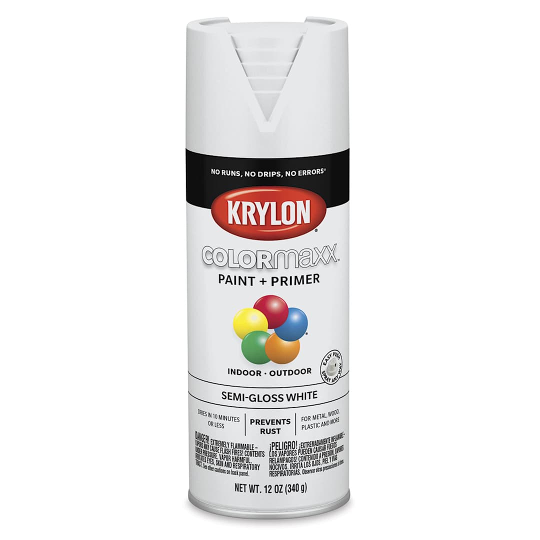 Open in modal - Krylon Colormaxx Spray Paint - White, Semi-Gloss, 12 oz