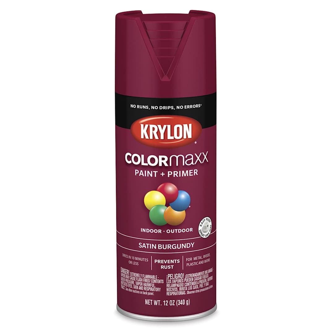 Open in modal - Krylon Colormaxx Spray Paint - Burgundy, Satin, 12 oz