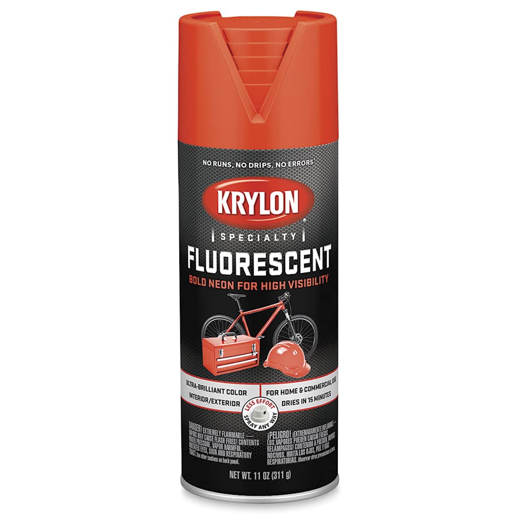 Open in modal - Krylon Fluorescent Spray Paint - Fluorescent Red-Orange, 12 oz can