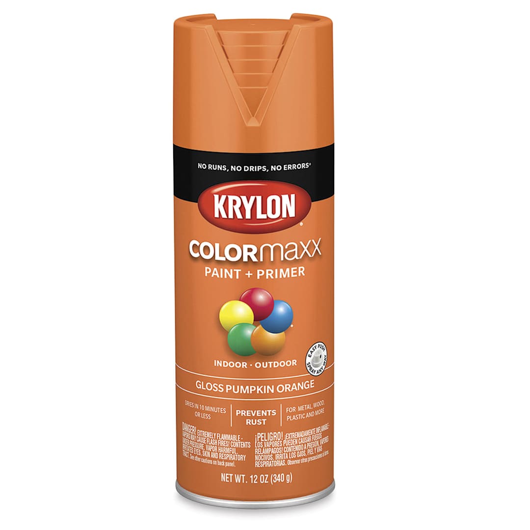 Open in modal - Krylon Colormaxx Spray Paint - Pumpkin Orange, Gloss, 12 oz