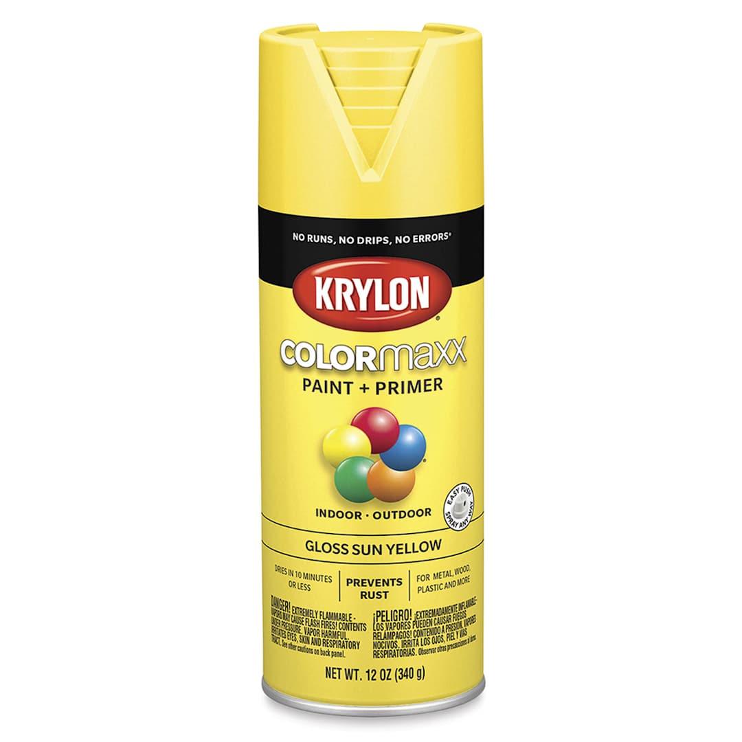 Open in modal - Krylon Colormaxx Spray Paint - Sun Yellow, Gloss, 12 oz