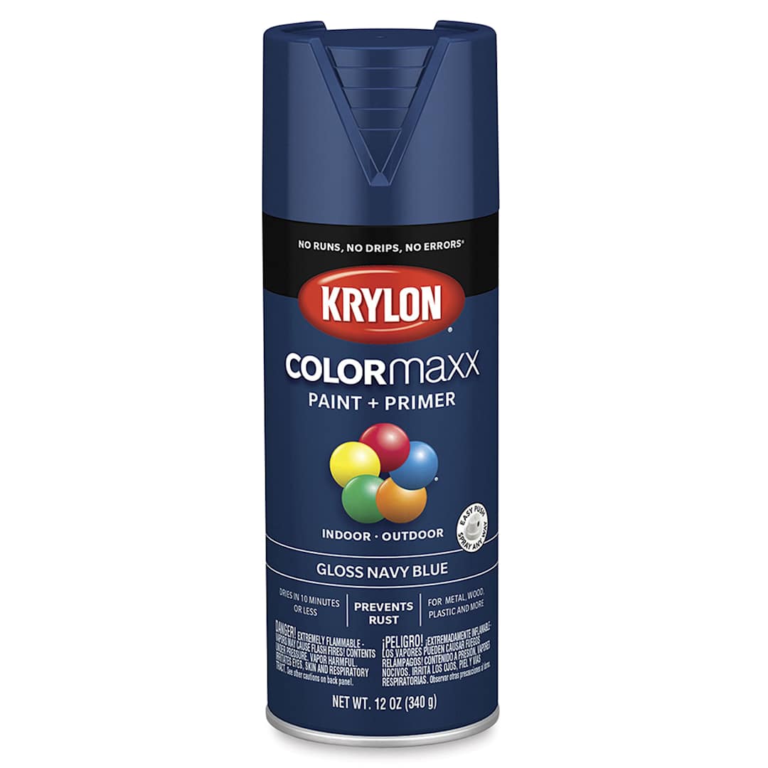 Open in modal - Krylon Colormaxx Spray Paint - Navy Blue, Gloss, 12 oz
