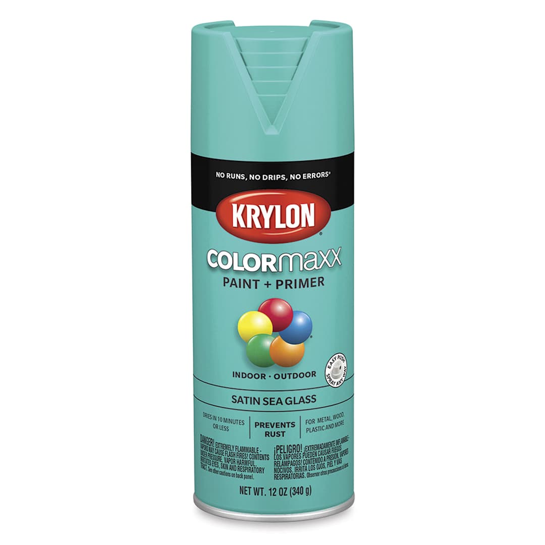 Open in modal - Krylon Colormaxx Spray Paint - Sea Glass, Satin, 12 oz