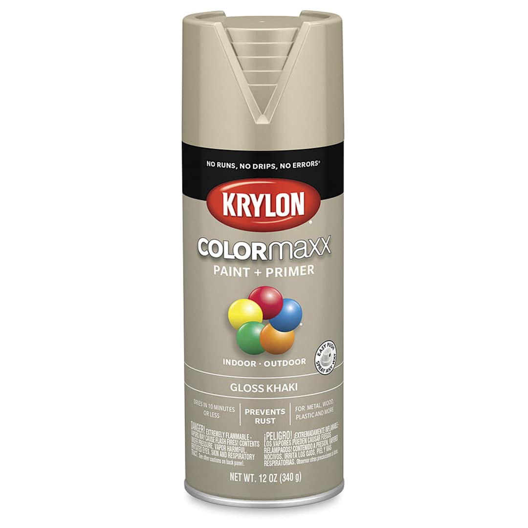 Open in modal - Krylon Colormaxx Spray Paint - Khaki, Gloss, 12 oz