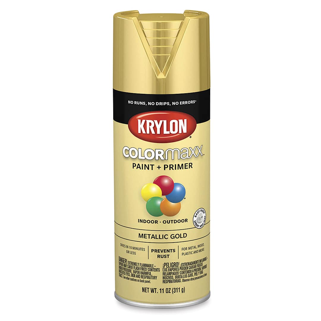Open in modal - Krylon Colormaxx Spray Paint - Gold, Metallic, 11 oz