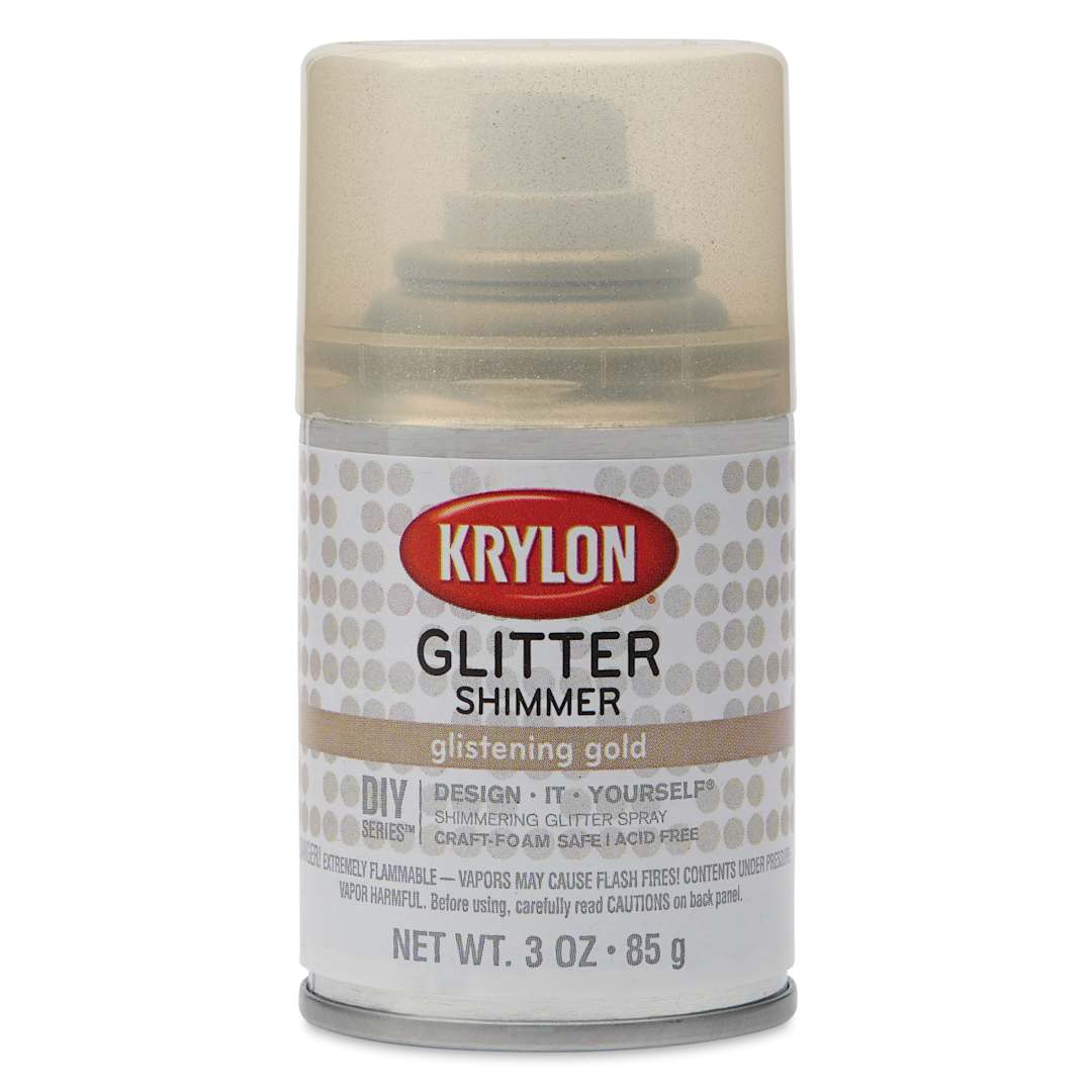 Open in modal - Krylon Glitter Spray Paint - Glistening Gold, 3 oz Can, front of can