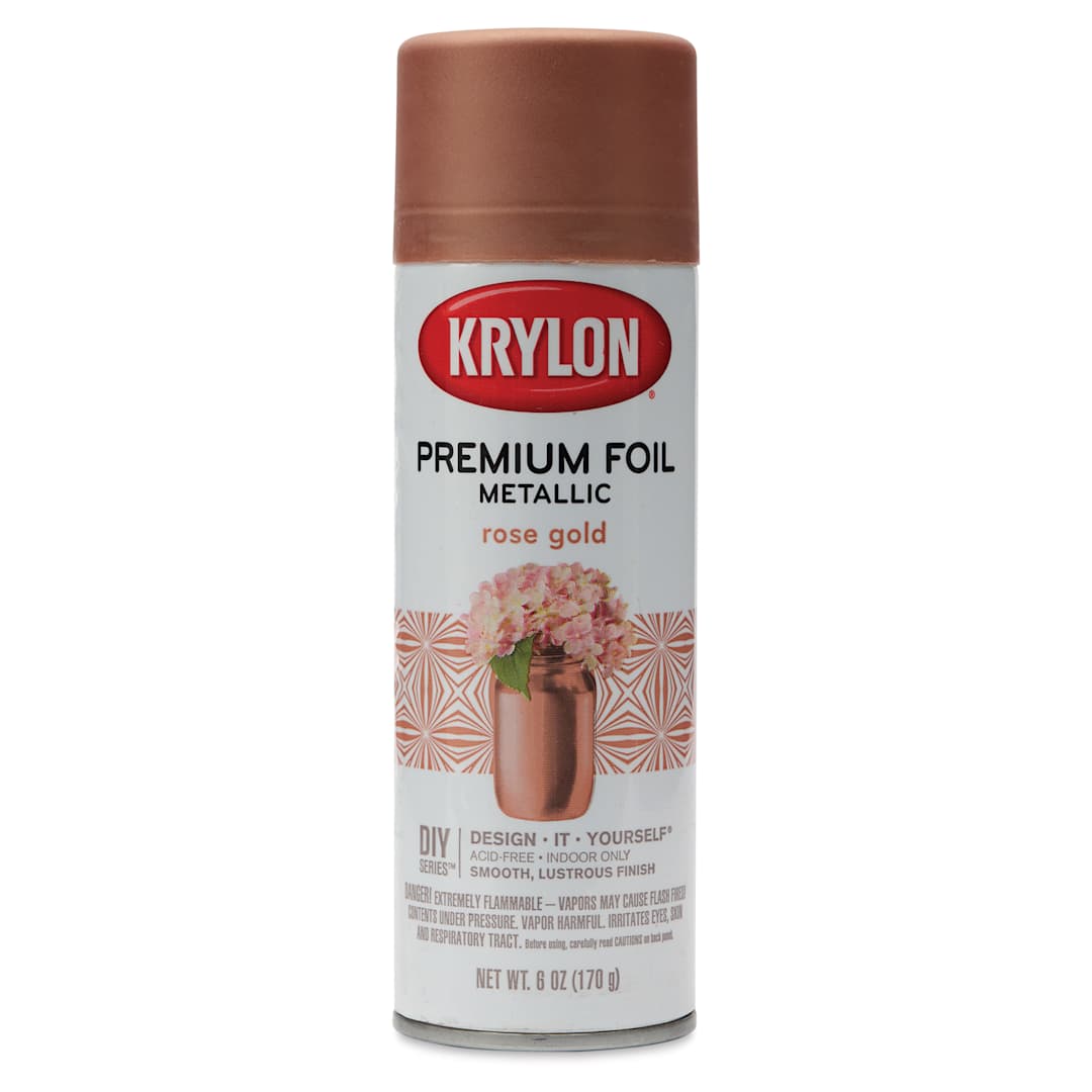 Open in modal - Krylon Foil Metallic Spray Paint - Rose Gold, 6 oz, front of can