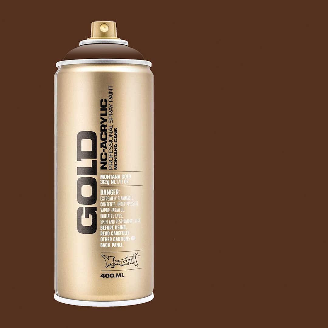 Open in modal - Montana Gold Acrylic Professional Spray Paint - Cacao, 400 ml (Spray can with color swatch)