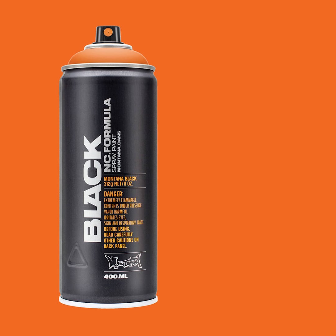 Open in modal - Montana Black Spray Paint - Power Orange, 400 ml can with swatch