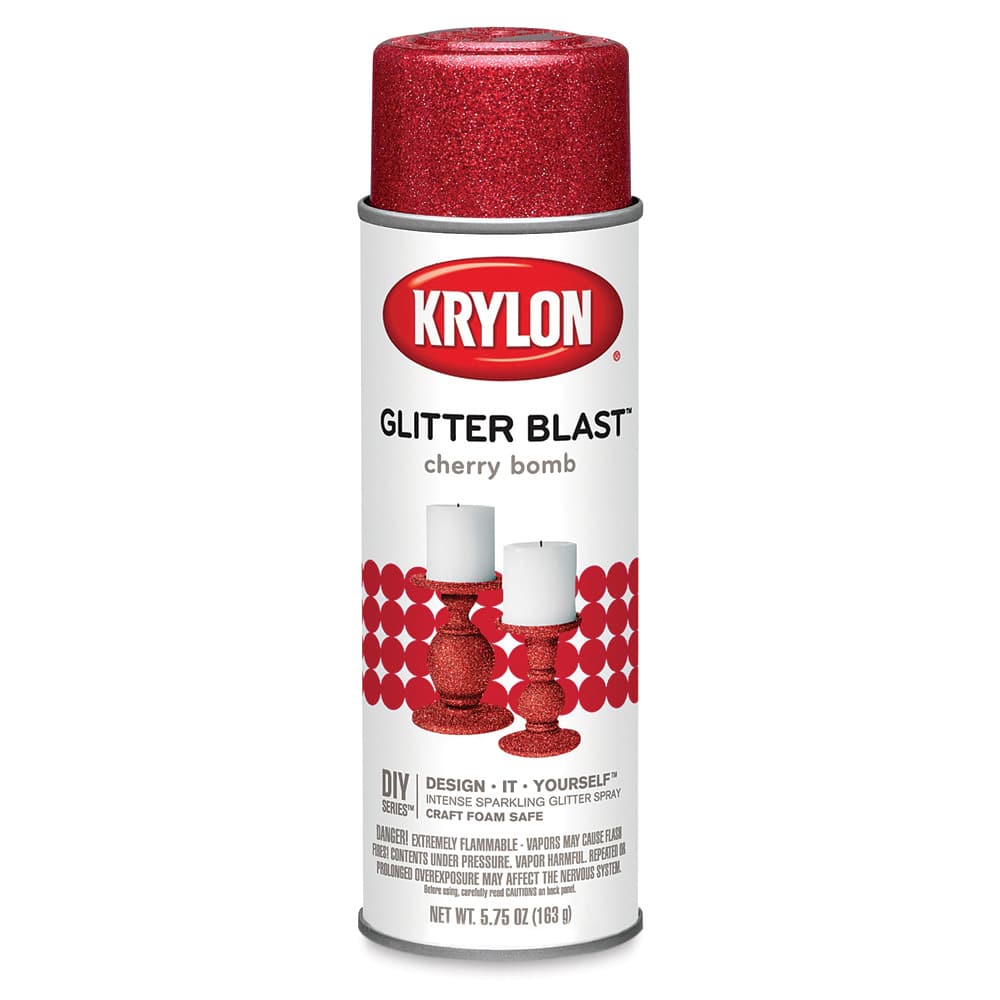 Open in modal - Krylon Glitter Blast Spray Paints - Front of Cherry Bomb Can