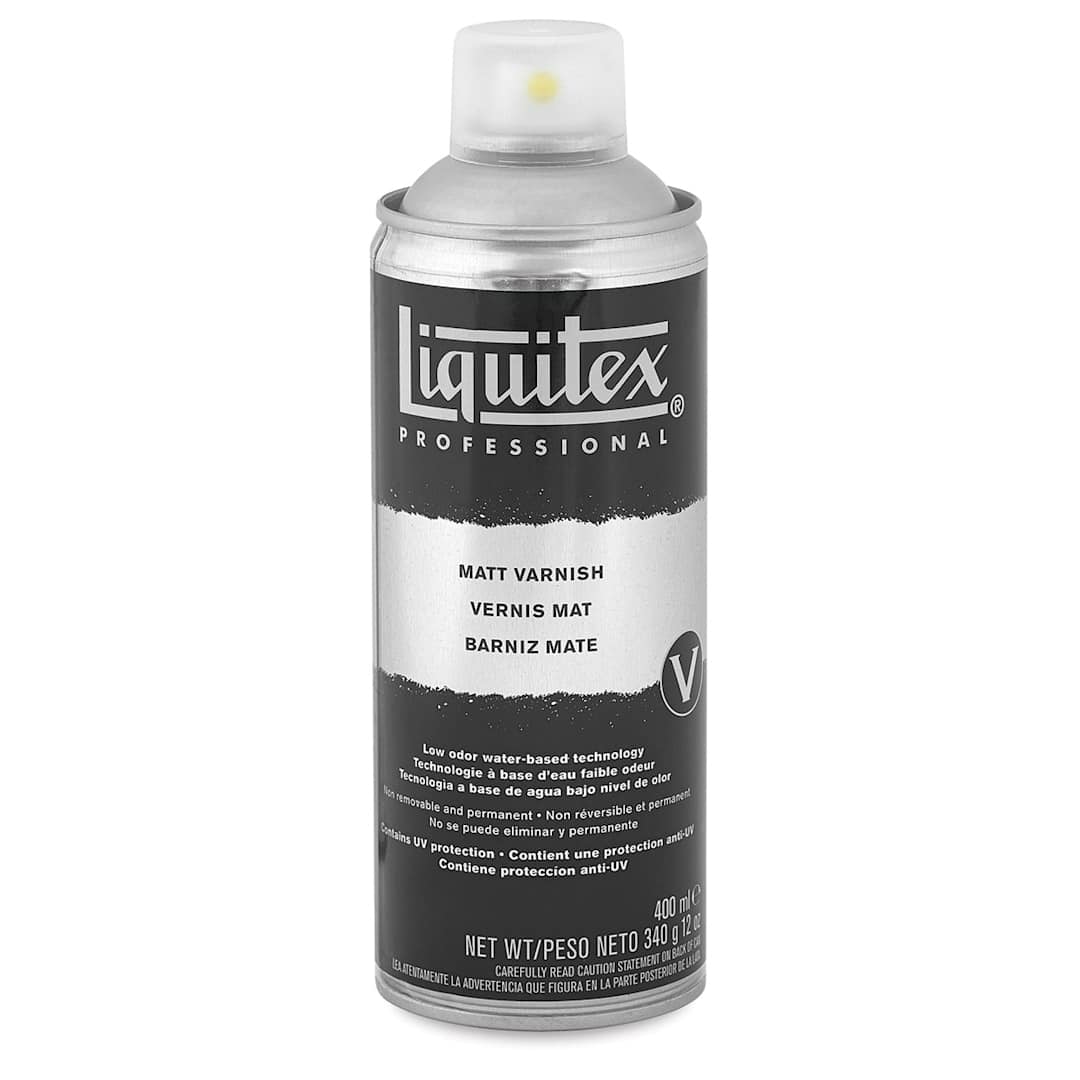 Open in modal - Liquitex Spray Varnish - Front of 400 ml can Matt Spray shown