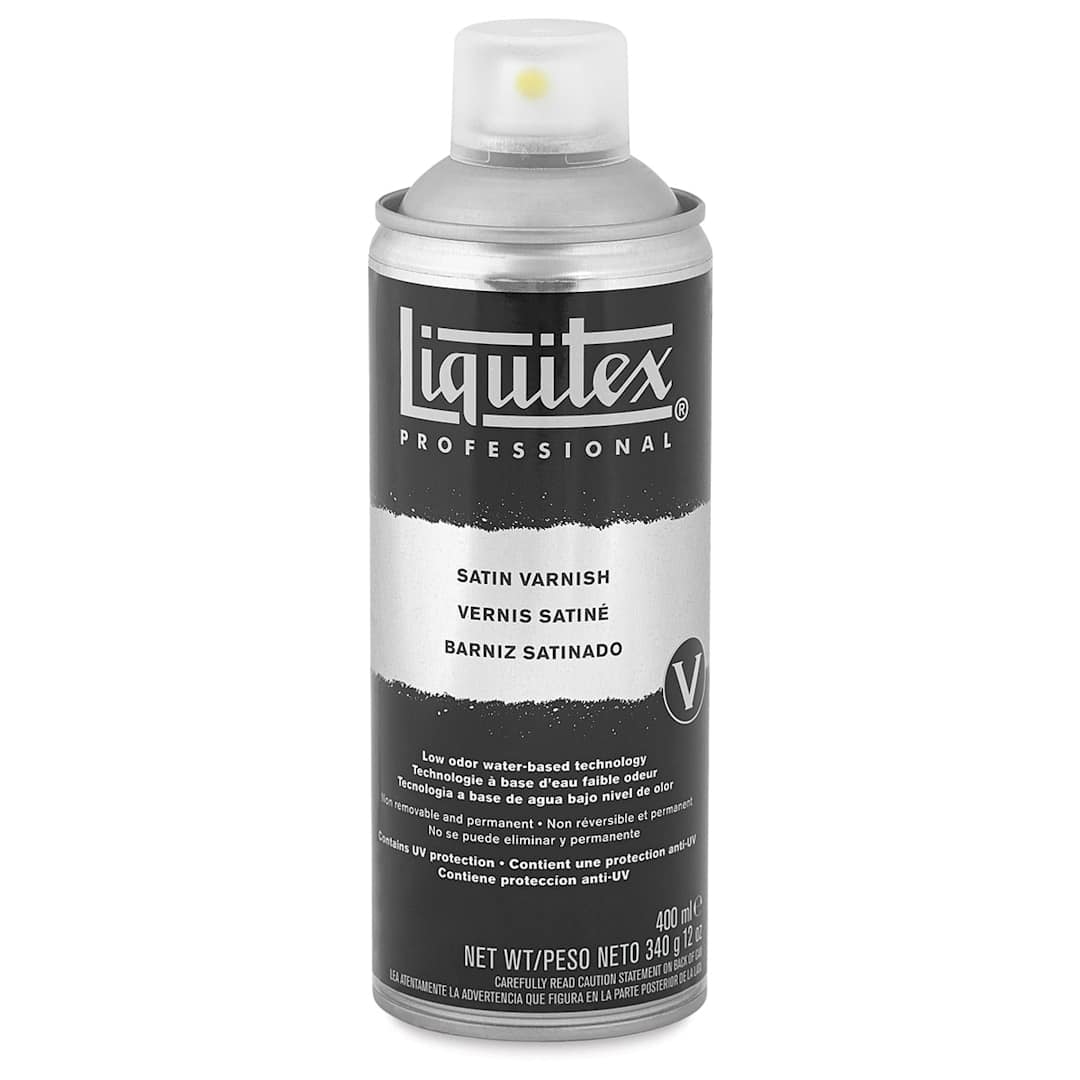 Open in modal - Liquitex Spray Varnish - Front of 400 ml can Satin Spray shown