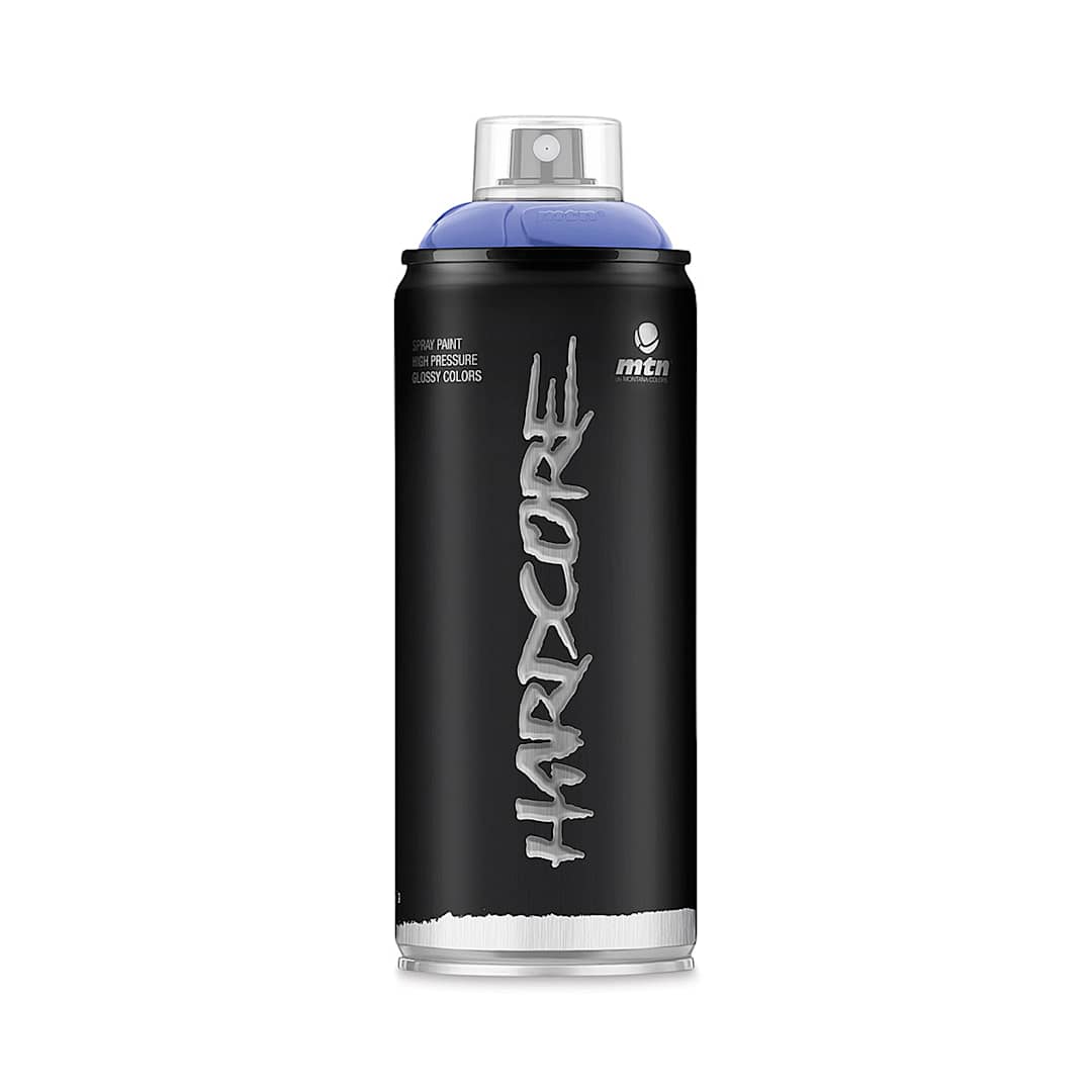 Open in modal - MTN Hardcore 2 Spray Paint - Spray can of Andromeda Blue shown uncapped
