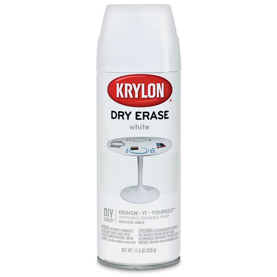 Open in modal - Krylon Dry Erase - Front of spray can of White Dry Erase
