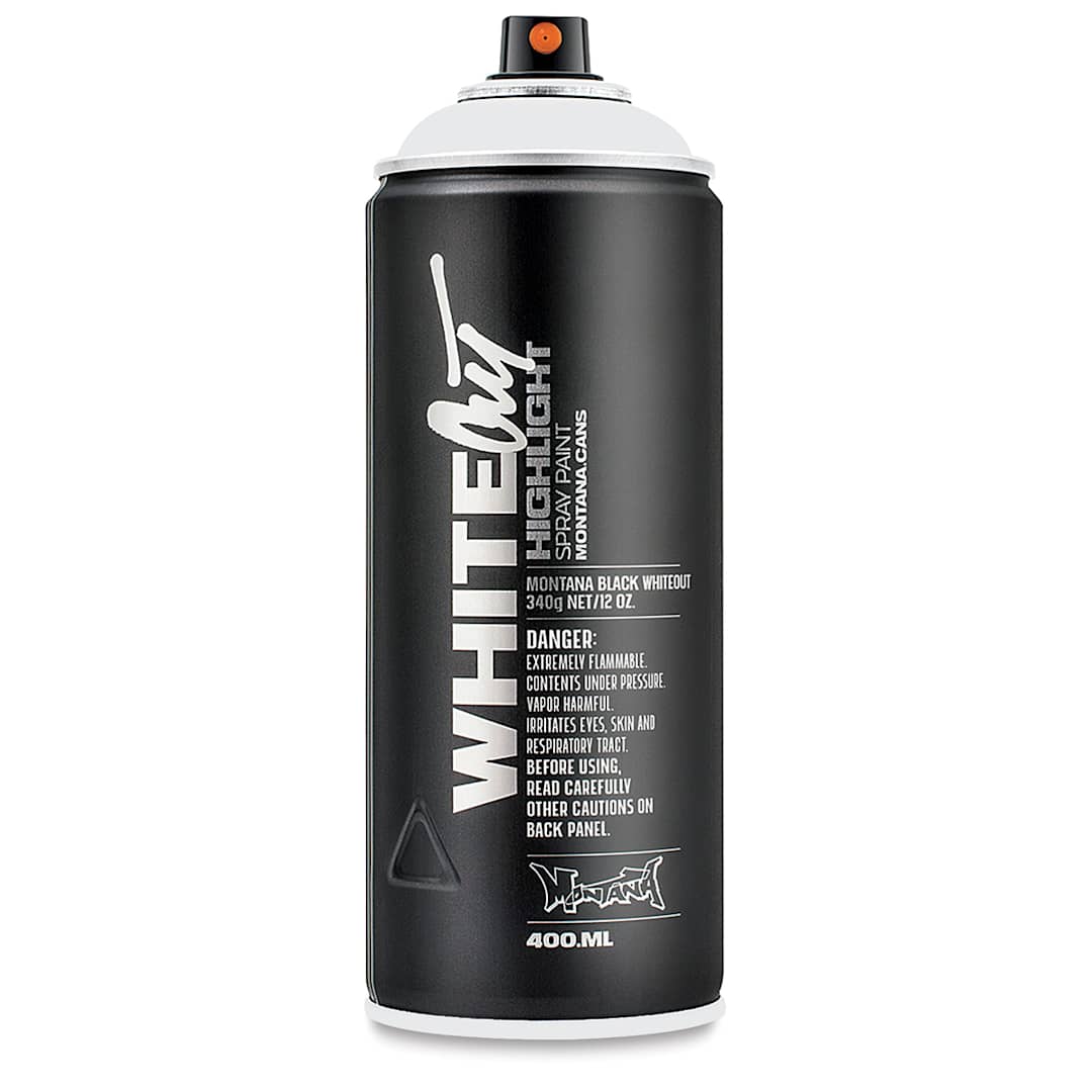 Open in modal - Montana Whiteout Spray Paint - Front of uncapped can shown