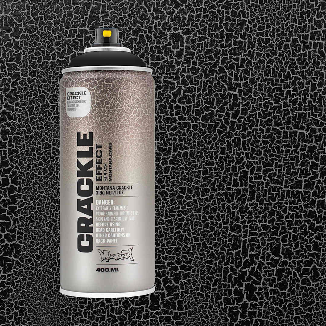 Open in modal - Montana Crackle Effect Spray - Traffic Black, 11 oz (Spray can with swatch)