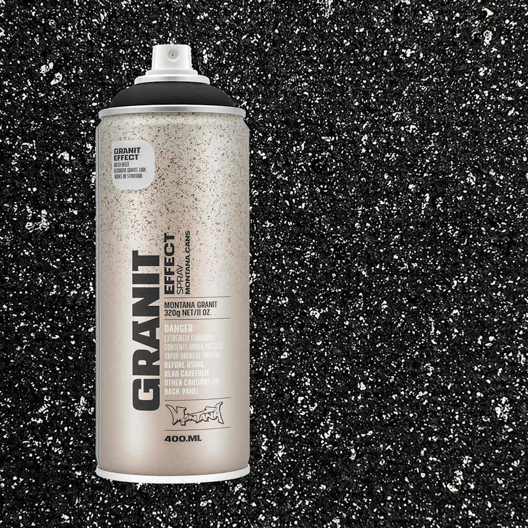 Open in modal - Montana Granit Effect Spray - Black, 11 oz (Spray can with swatch)