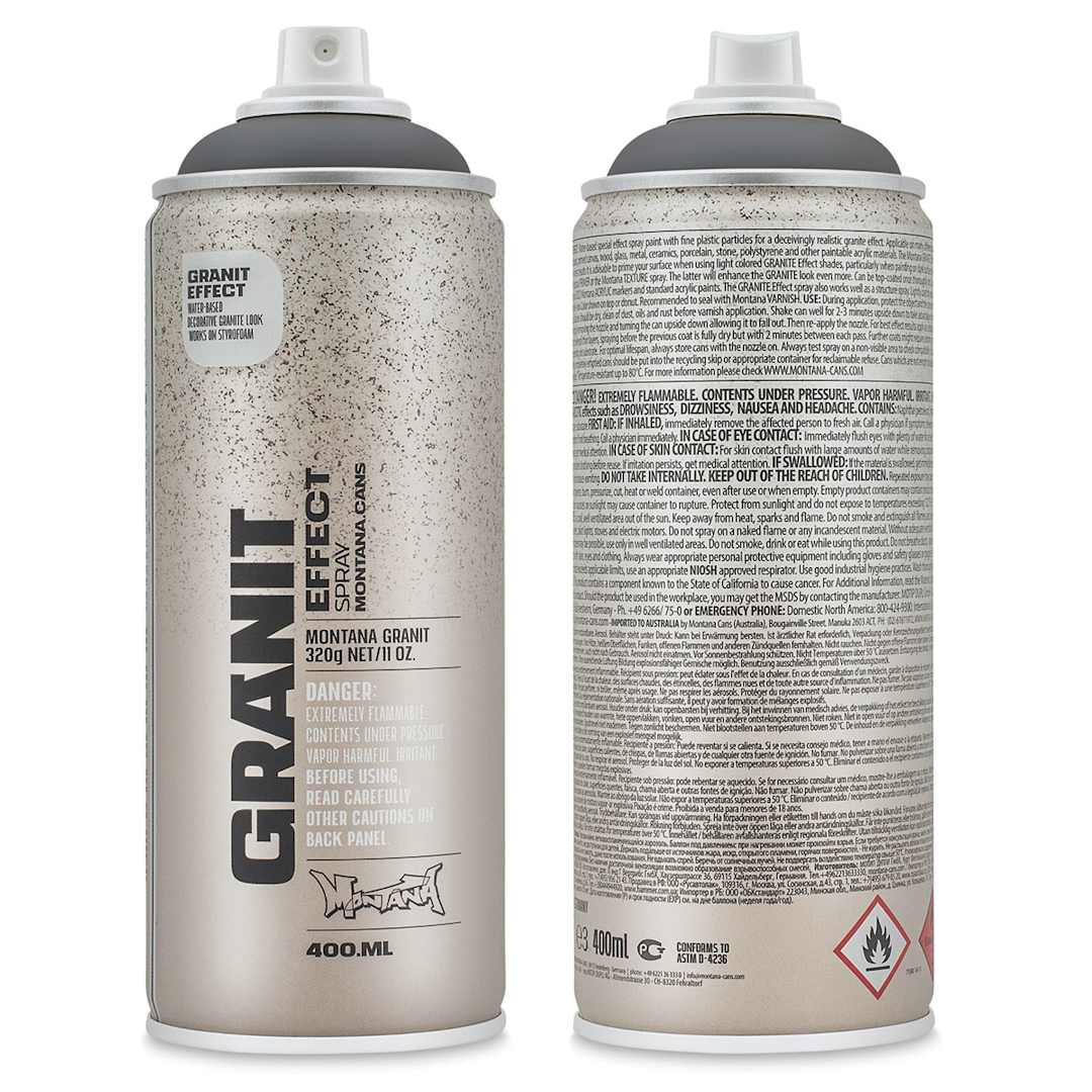 Open in modal - Montana Granit Effect Spray - Front and back of spray cans