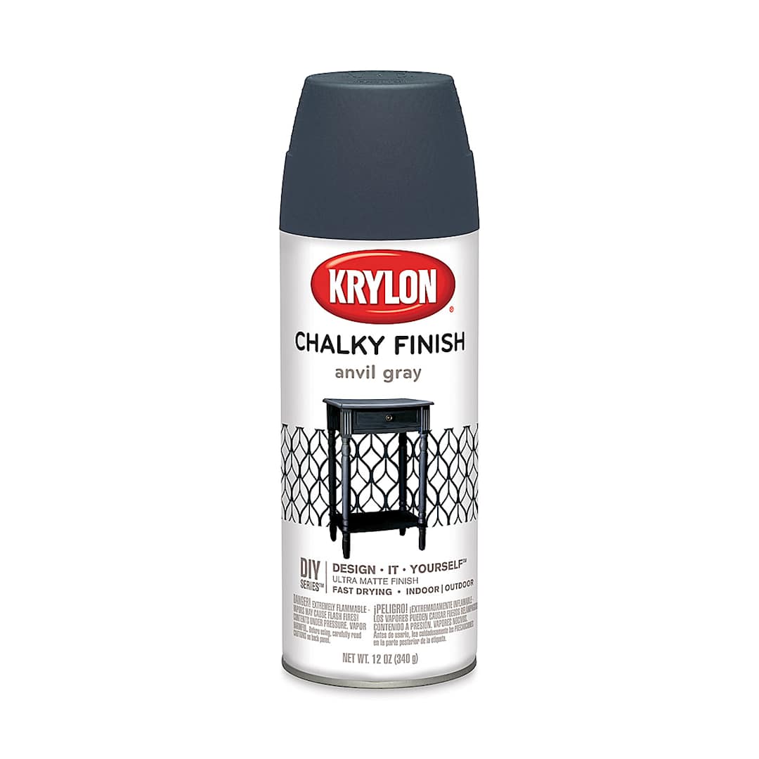 Open in modal - Krylon Chalky Finish Spray Paint - Anvil Gray