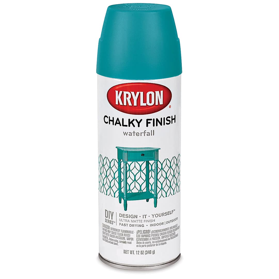 Open in modal - Krylon Chalky Finish Spray Paint - Front of can of Waterfall 