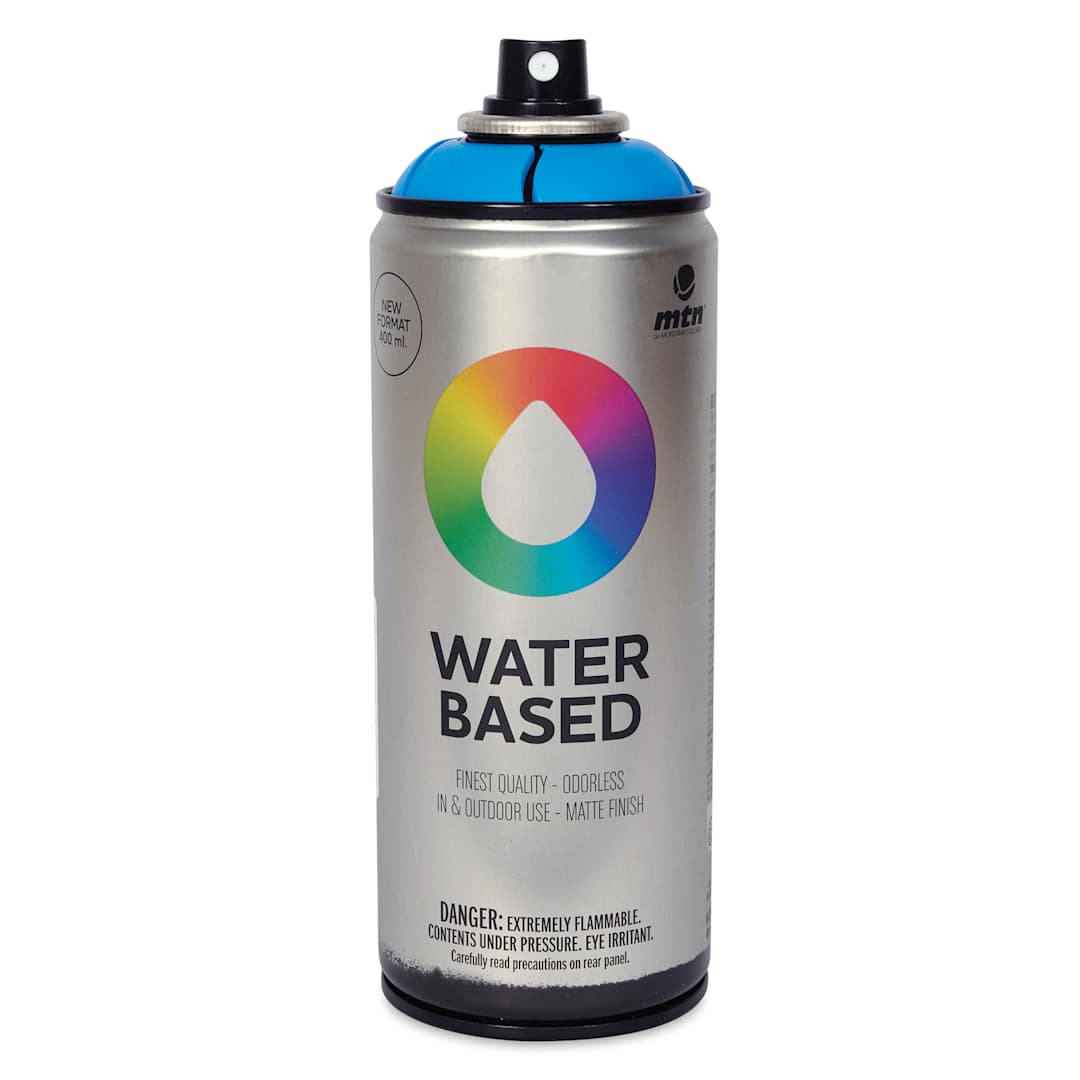 Open in modal - MTN Water Based Spray Paint - Fluorescent Blue, 400 ml Can