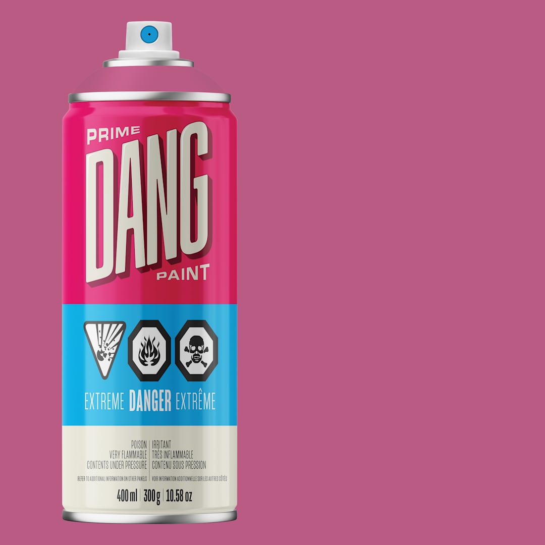 Open in modal - Dang Prime Spray Paint - Hot Pink, 400 ml can and swatch