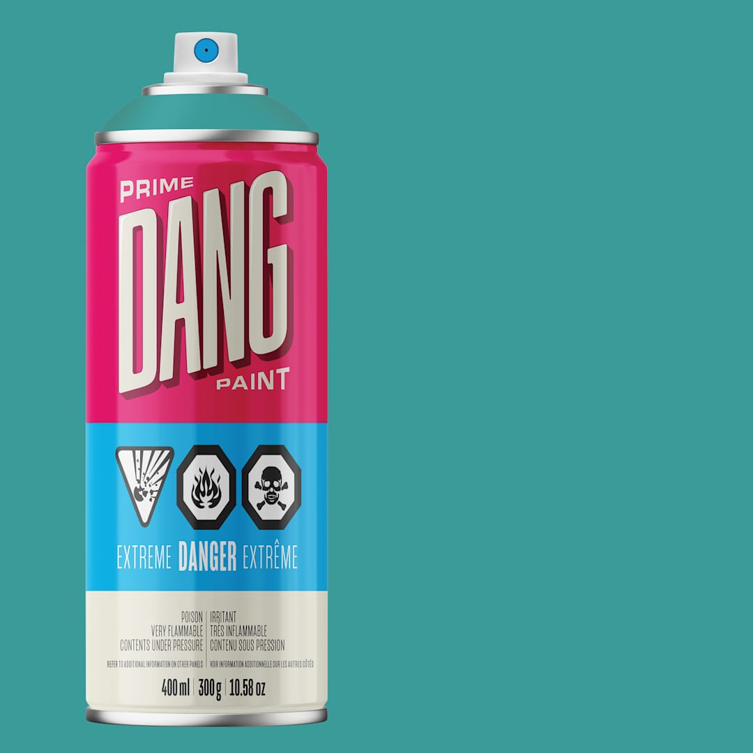 Open in modal - Dang Prime Spray Paint - Teal, 400 ml can and swatch