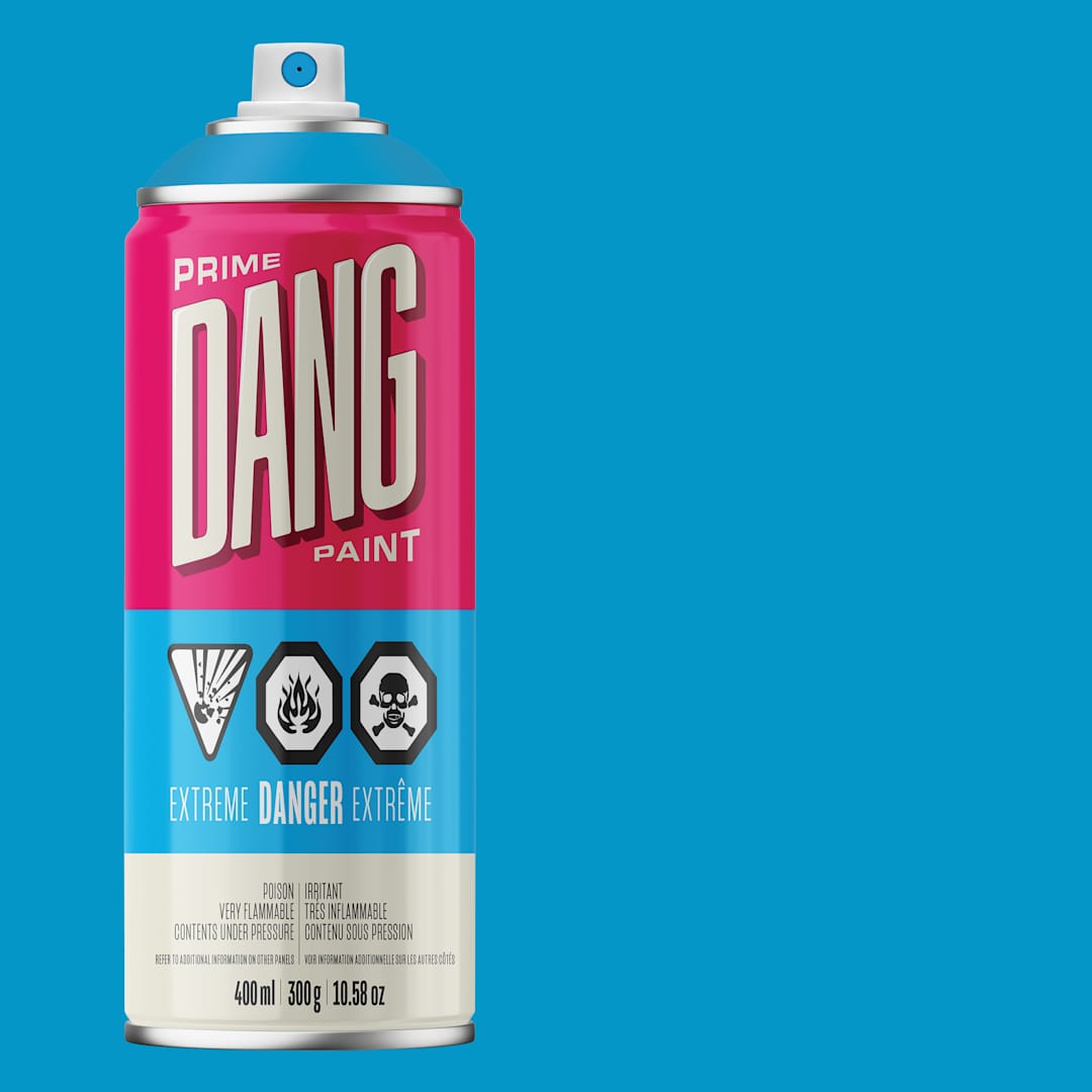 Open in modal - Dang Prime Spray Paint - Smurf, 400 ml can and swatch