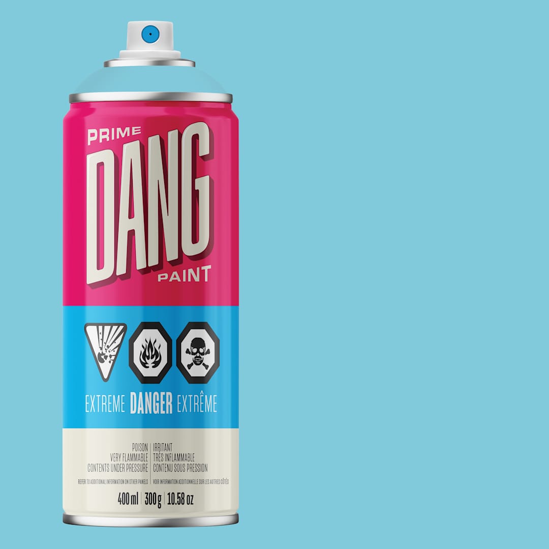 Open in modal - Dang Prime Spray Paint - Arctic Blue, 400 ml can and swatch