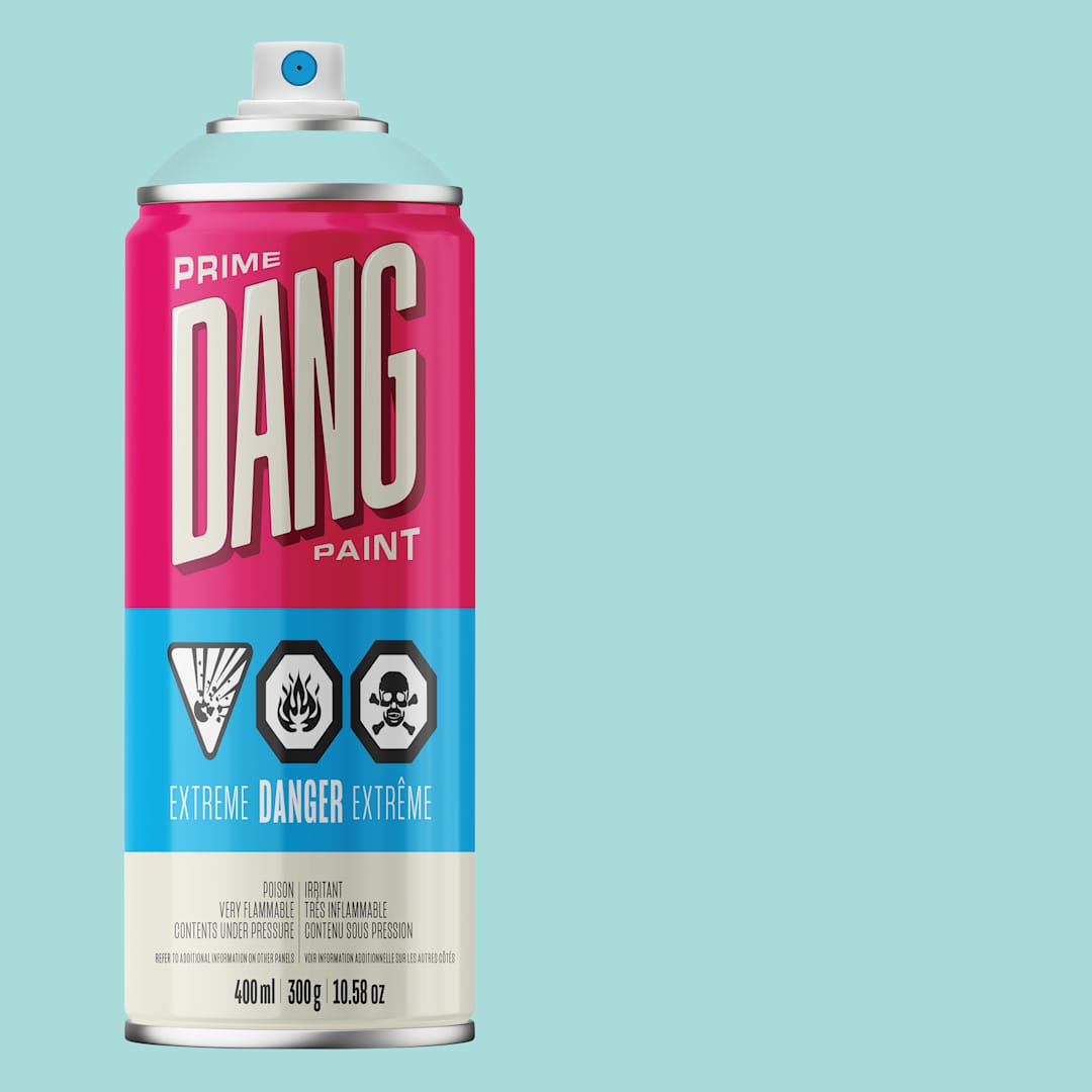 Open in modal - Dang Prime Spray Paint - Bright Blue, 400 ml can and swatch