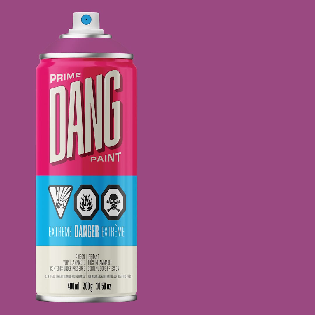 Open in modal - Dang Prime Spray Paint - Purple, 400 ml can and swatch