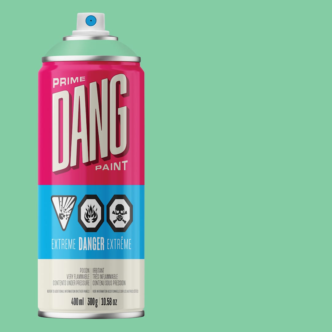Open in modal - Dang Prime Spray Paint - Mint, 400 ml can and swatch