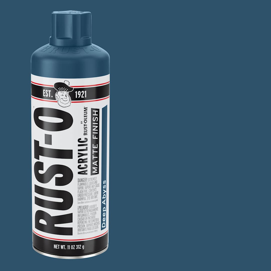Open in modal - Rust-Oleum Rust-O Artist Spray Paint - Deep Abyss, 11 oz Can and Swatch