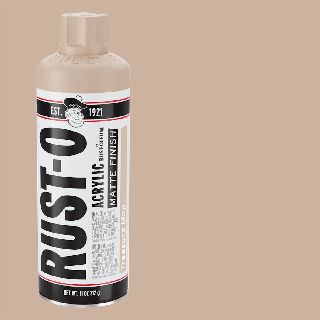 Open in modal - Rust-Oleum Rust-O Artist Acrylic Spray Paint - Treasure Map, 11 oz Can and Swatch