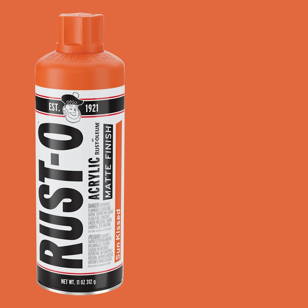 Open in modal - Rust-Oleum Rust-O Artist Acrylic Spray Paint - Sun Kissed, Can and Swatch