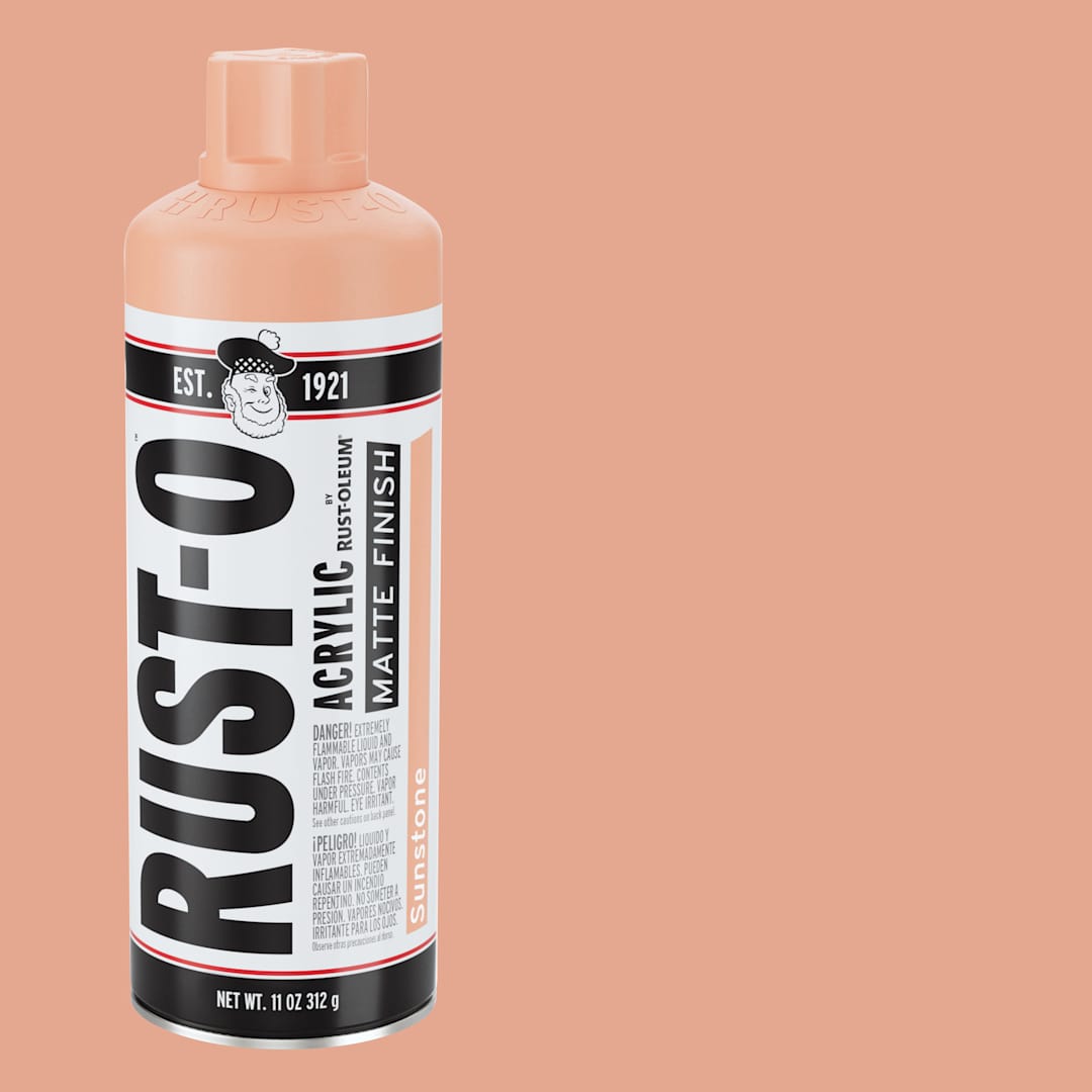 Open in modal - Rust-Oleum Rust-O Artist Acrylic Spray Paint - Sunstone, Can and Swatch