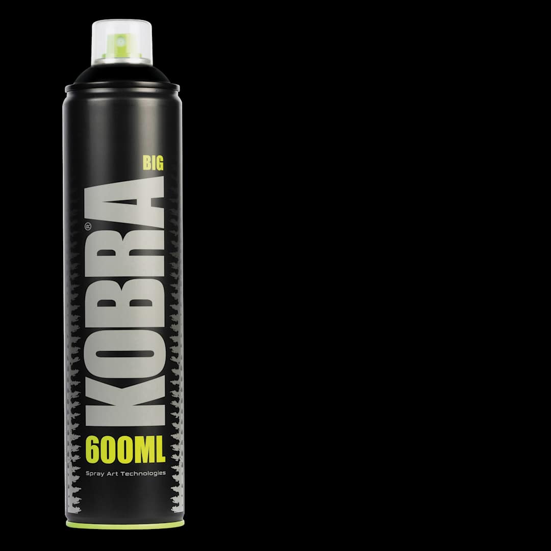 Open in modal - Kobra High Pressure Spray Paint - Black, 600 ml, Can with swatch