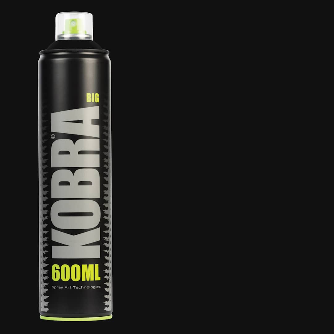 Open in modal - Kobra High Pressure Spray Paint - Matt Black, 600 ml, Can with swatch