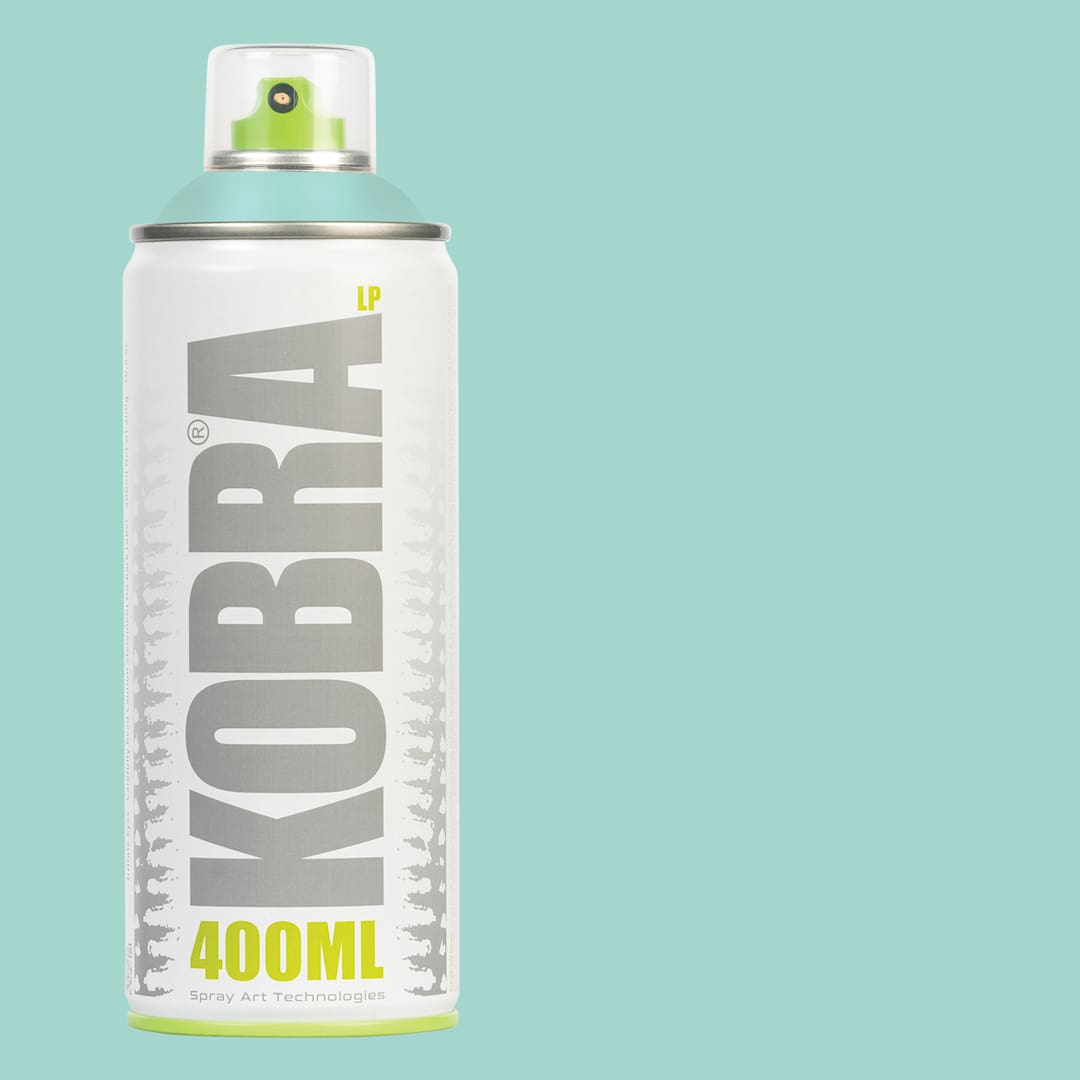 Open in modal - Kobra Low Pressure Spray Paint - Turquoise, 400 ml, Can with swatch