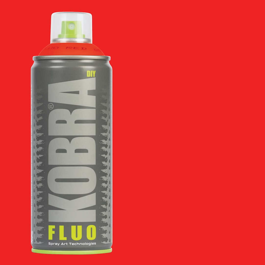 Open in modal - Kobra DIY Spray Paint - Fluo Red, 400 ml, Can with swatch