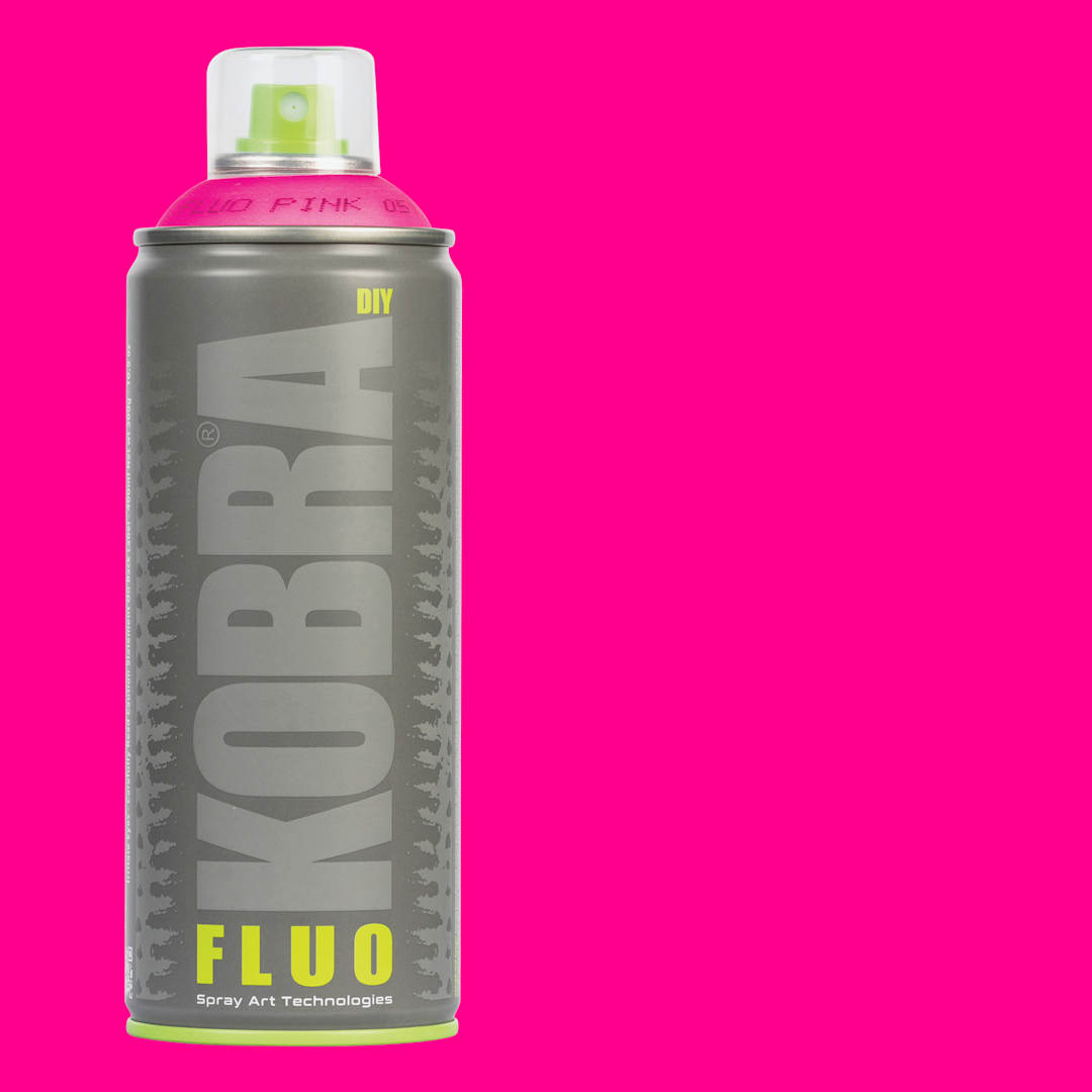 Open in modal - Kobra DIY Spray Paint - Fluo Pink, 400 ml, Can with swatch