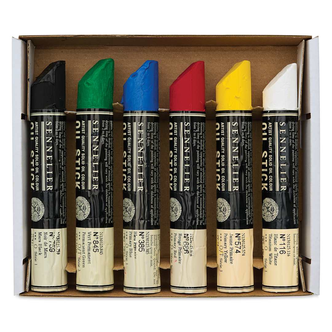 Open in modal - Sennelier Artists' Oil Sticks - Set of 6, Assorted - oil sticks in box