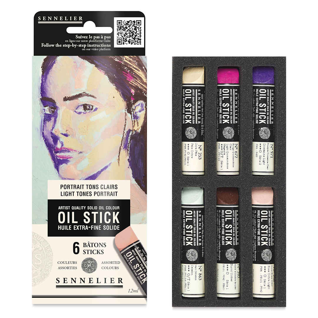 Open in modal - Sennelier Artists' Oil Sticks - Set of 6, Portrait Light